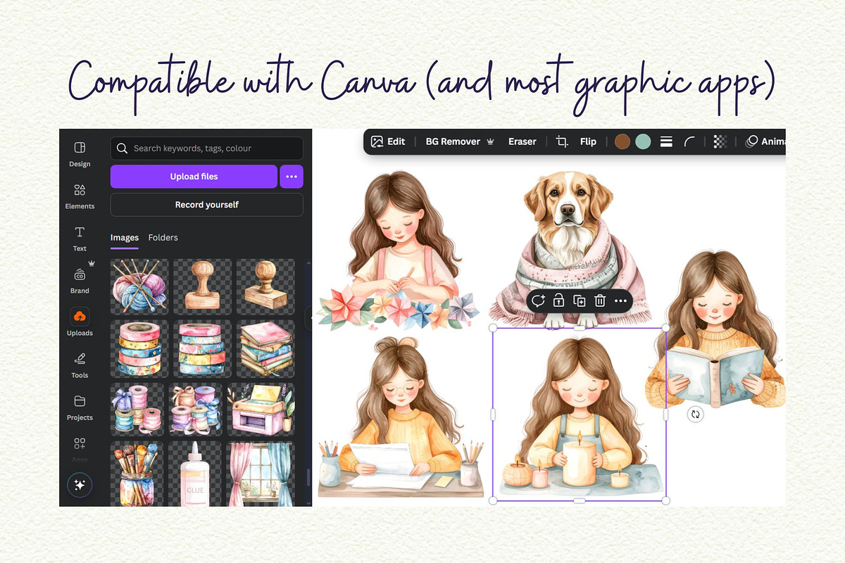 Cozy Craft Girl Clipart, a Person Illustration by Anna Design Studio (Photo 7 of 9)