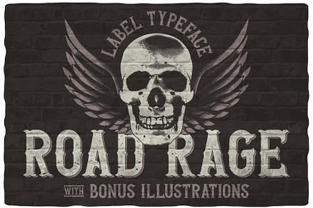 Road Rage, a Symbol Font by Vozzy Vintage Fonts
