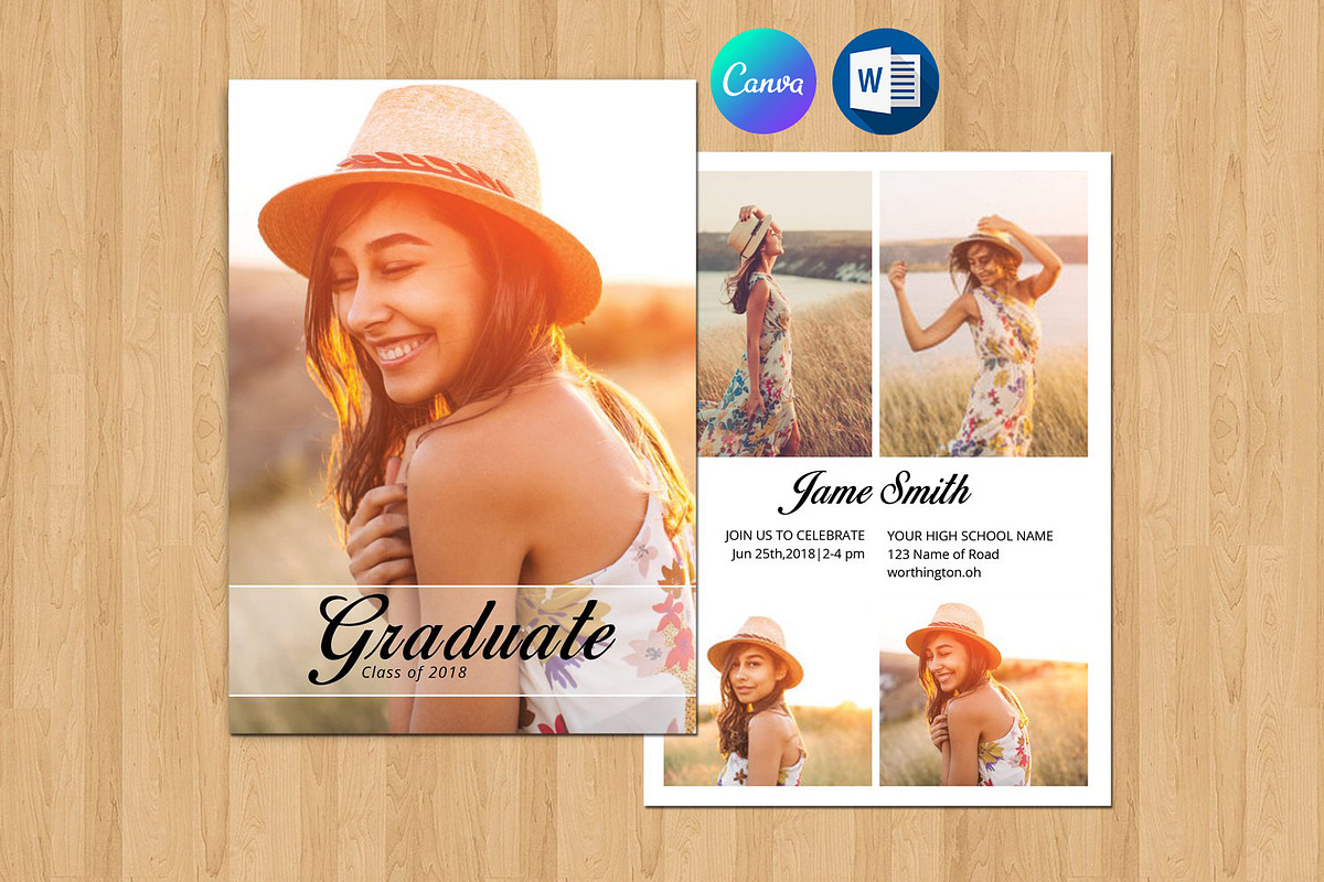 Graduation Announcement Card-V560, a Flyer Template by Template Shop (Photo 1 of 3)