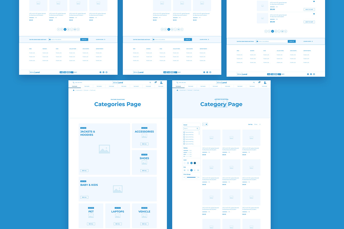 Ecommerce Wireframe Library & UI Kit, a Wireframe Template by UI Design Resource (Photo 6 of 14)