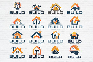 16 House Builder Logo Bundle, a Branding & Logo Template by Guavanaboy