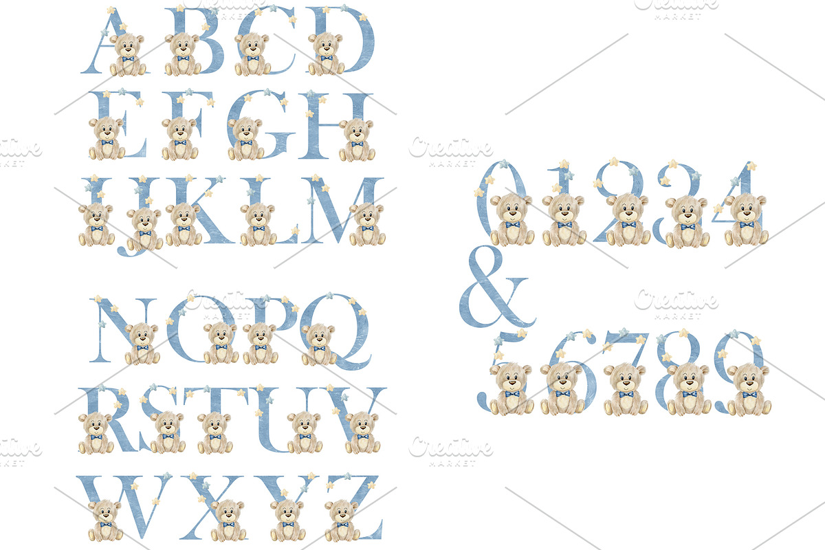 10 Watercolor Animal Alphabets., an Animal Illustration by TaPilipa (Photo 11 of 11)