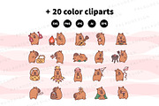 Kawaii Capybara Picnic Character, an Animal Illustration by Palau (Thumbnail 10 of 12)