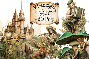 Vintage Fairy Magical Clipart
