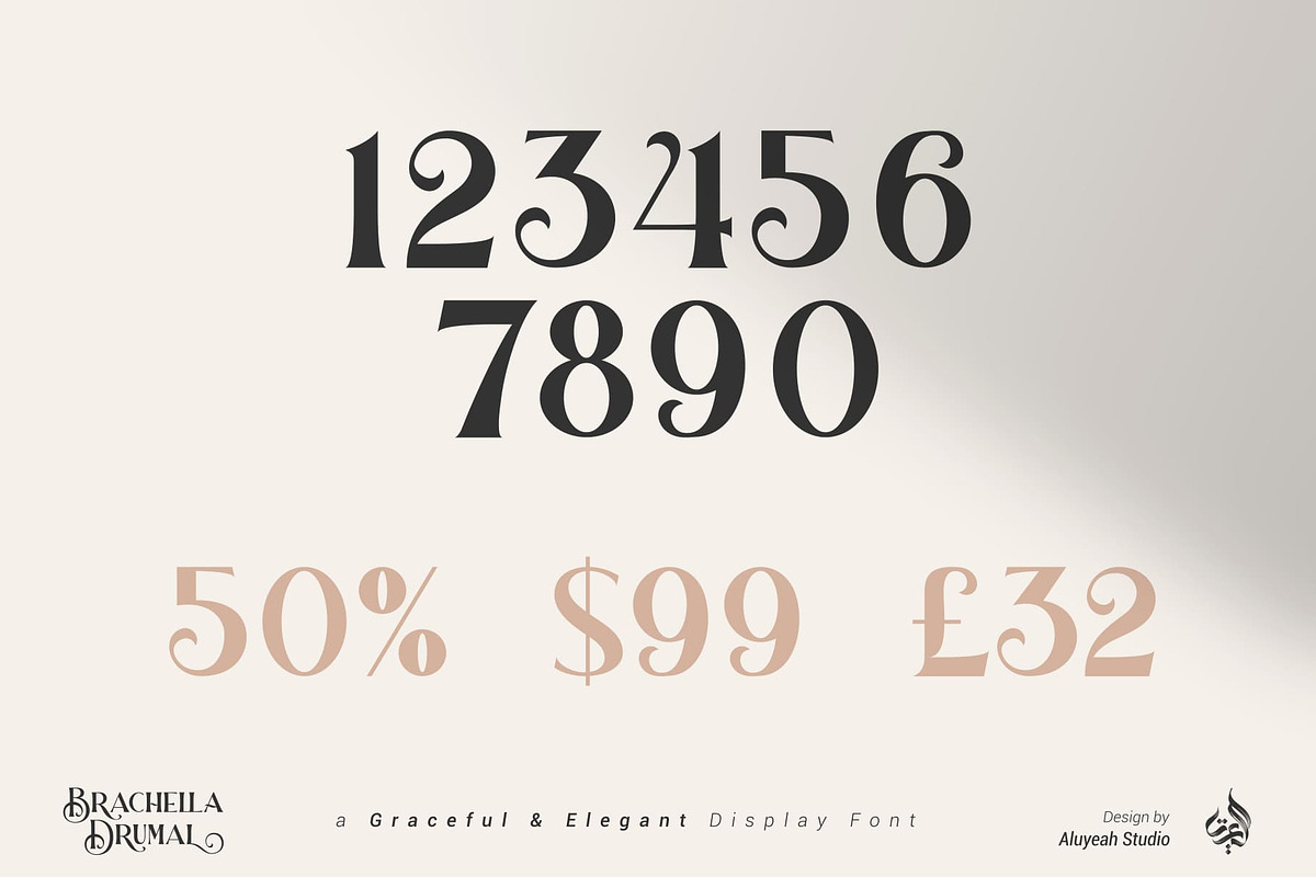 Brachella Drumal, a Font by Aluyeah Studio (Photo 12 of 16)