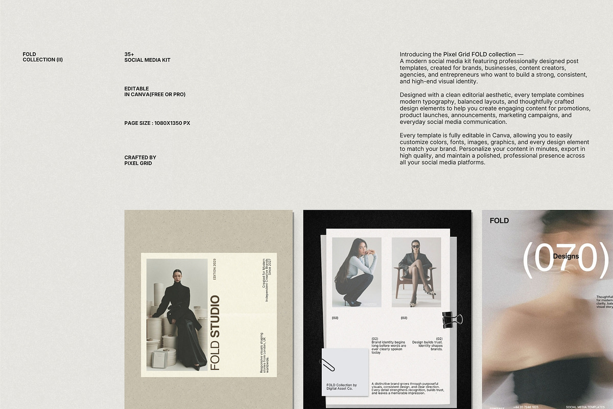 FOLD | Social Media Kit (II), a Social Media Template by Pixel Grid (Photo 6 of 10)