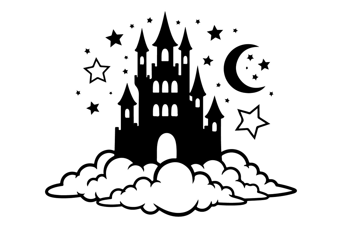 Fantasy Castle Cloud Moon Bundle, an Object Illustration by Gaye Art (Photo 2 of 30)
