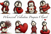 Whimsical Valentine Penguin Clipart, an Illustration by Libby Wishes (Thumbnail 6 of 6)