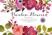 Floral watercolor clip art, an Illustration by SandraGraphicDesign (Thumbnail 1 of 5)