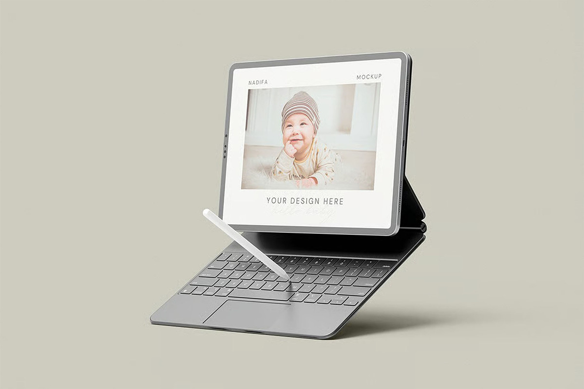 iPad With Keyboard Mockup, an iPad Mockup by zpackcreative (Photo 5 of 5)