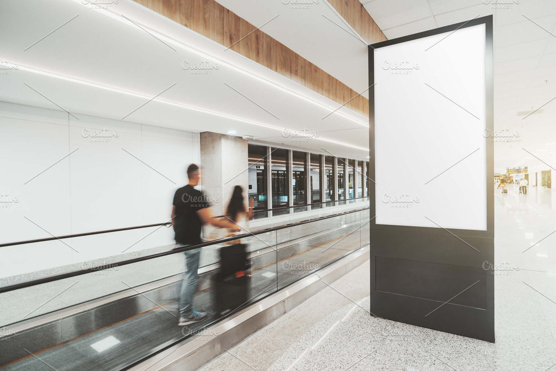 Vertical banner mockup in an airport, a Business Photo by SkyNext