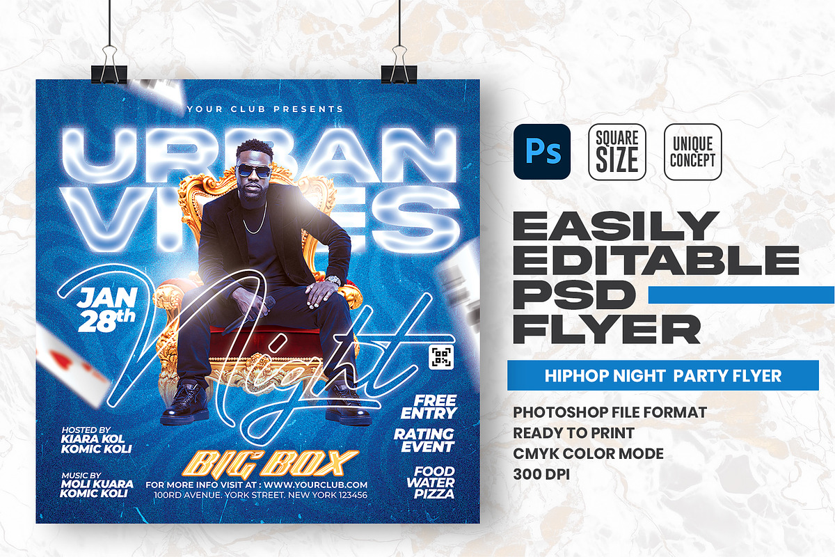 Urban Vibes Night Party Flyer Design, a Flyer Template by Shajib Shikder (Photo 1 of 2)