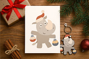 Christmas Animals Clipart Set, a Seasonal Illustration by Palau (Thumbnail 6 of 10)
