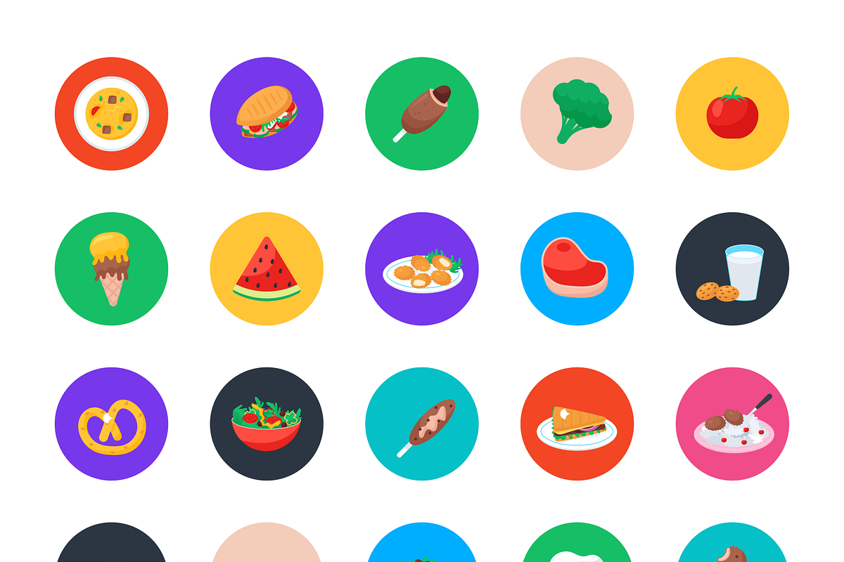 Flat Food Icons, a Duotone Icon by Brickclay (Photo 6 of 6)