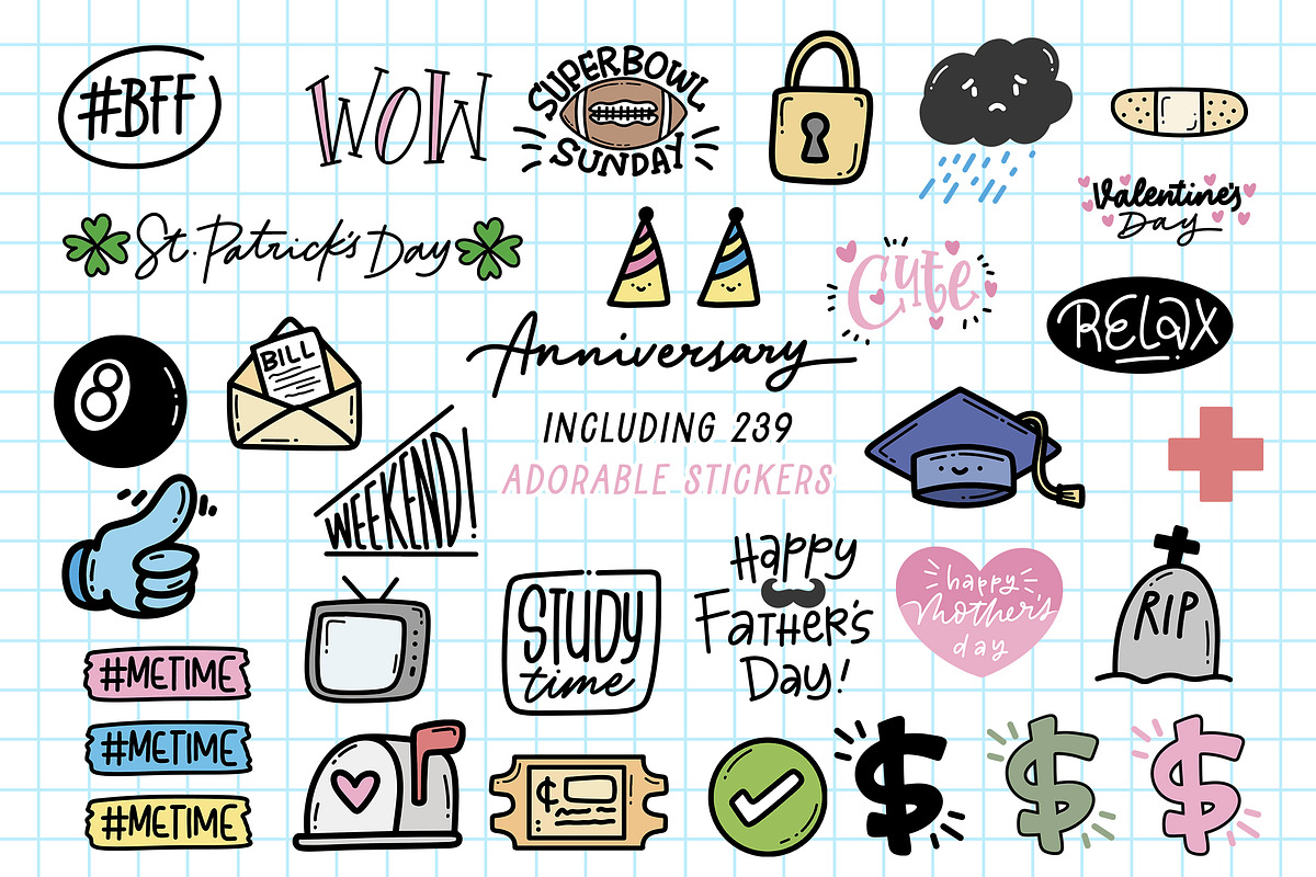 The Calendar Sticker Pack, an Illustration by Lollipop Hand Drawn