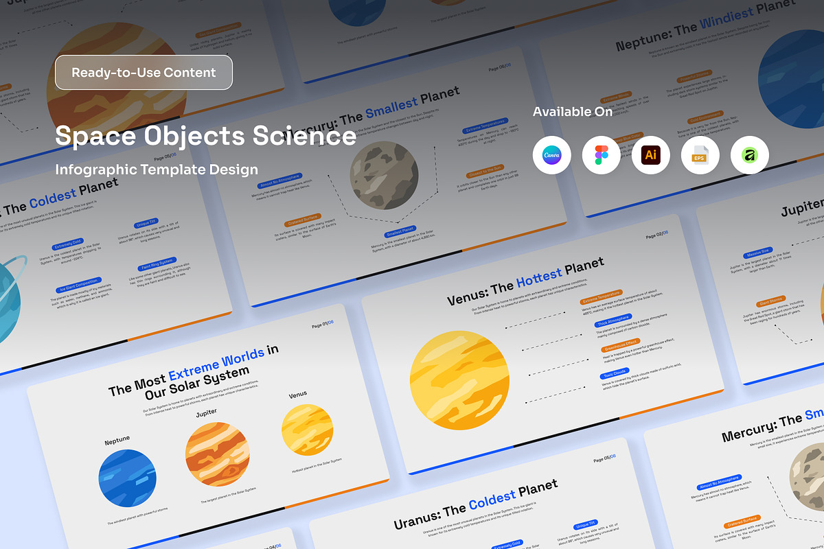 Cosmic Objects Science Infographic, an Education Illustration by trabaskriya (Photo 1 of 5)