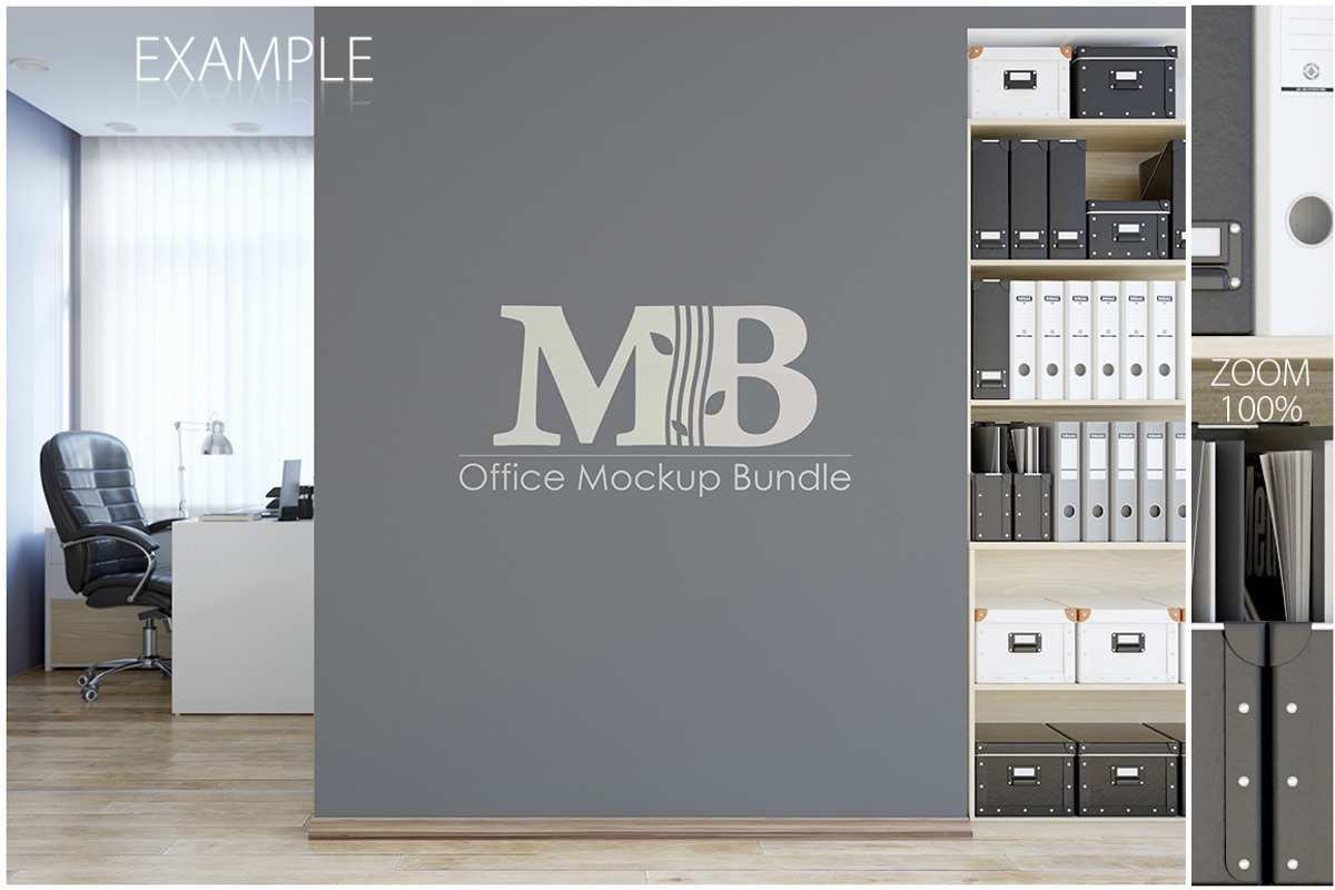 OFFICE Wall Mockup Bundle, a Print Template by Yuri-U (Photo 3 of 15)