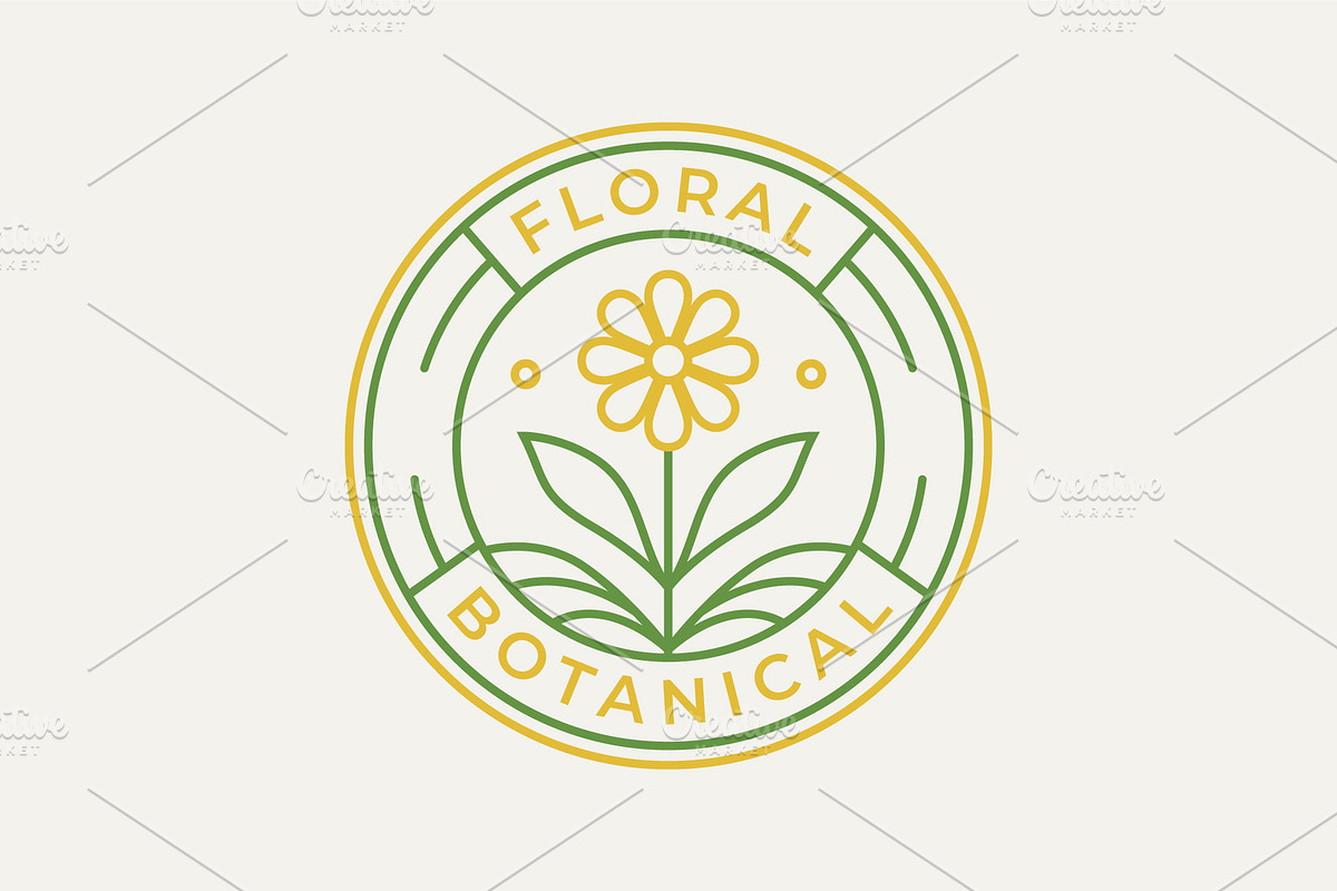 beauty sunflower badge line art logo, a Branding & Logo Template by Blazybone (Photo 2 of 2)