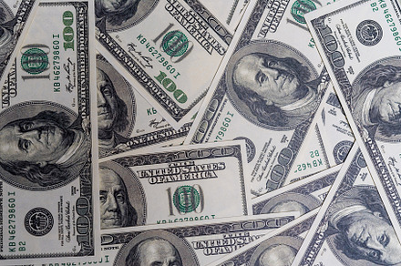 A pile of hundred dollar bills. Economic and financial of Americ, a Business Photo by Ministocker