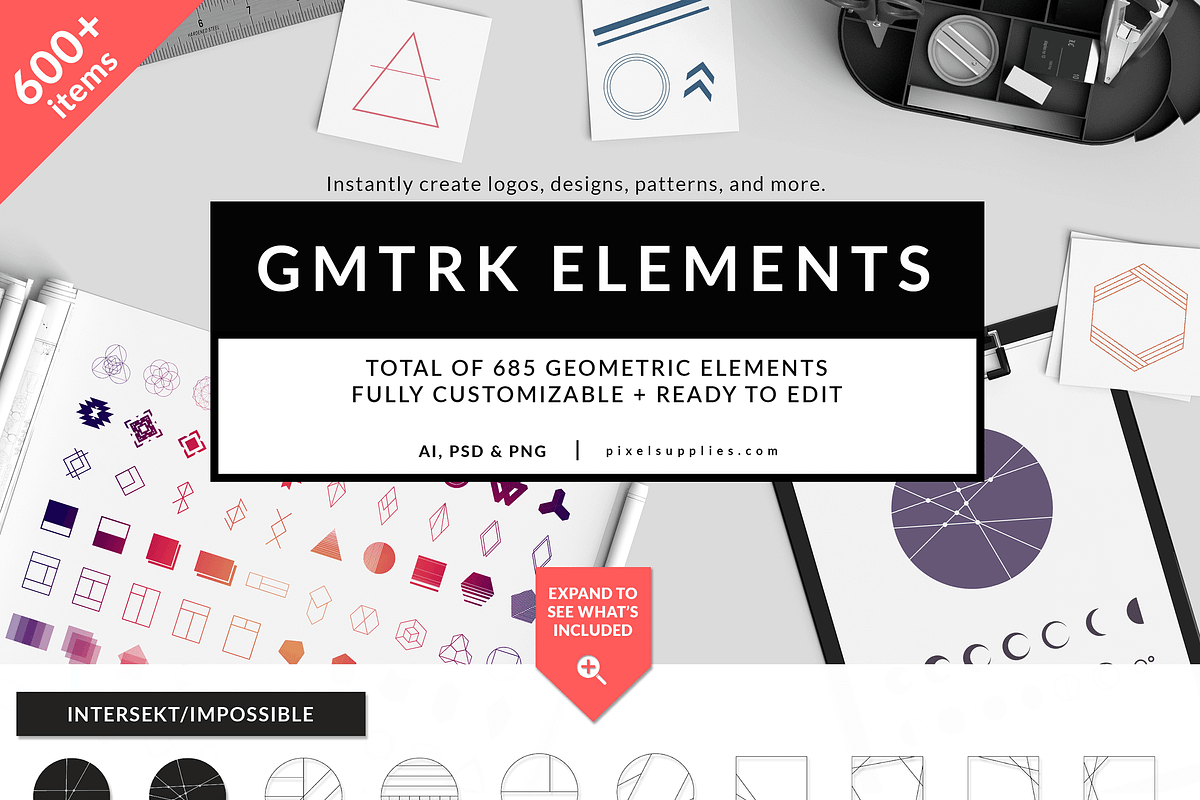 Geometric Mega Bundle // GMTRK, an Object Graphic by Pixel Supplies (Photo 5 of 30)