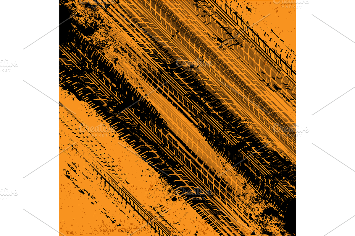 Car tire tracks texture set, a Texture Illustration by SergeyBitos (Photo 6 of 12)