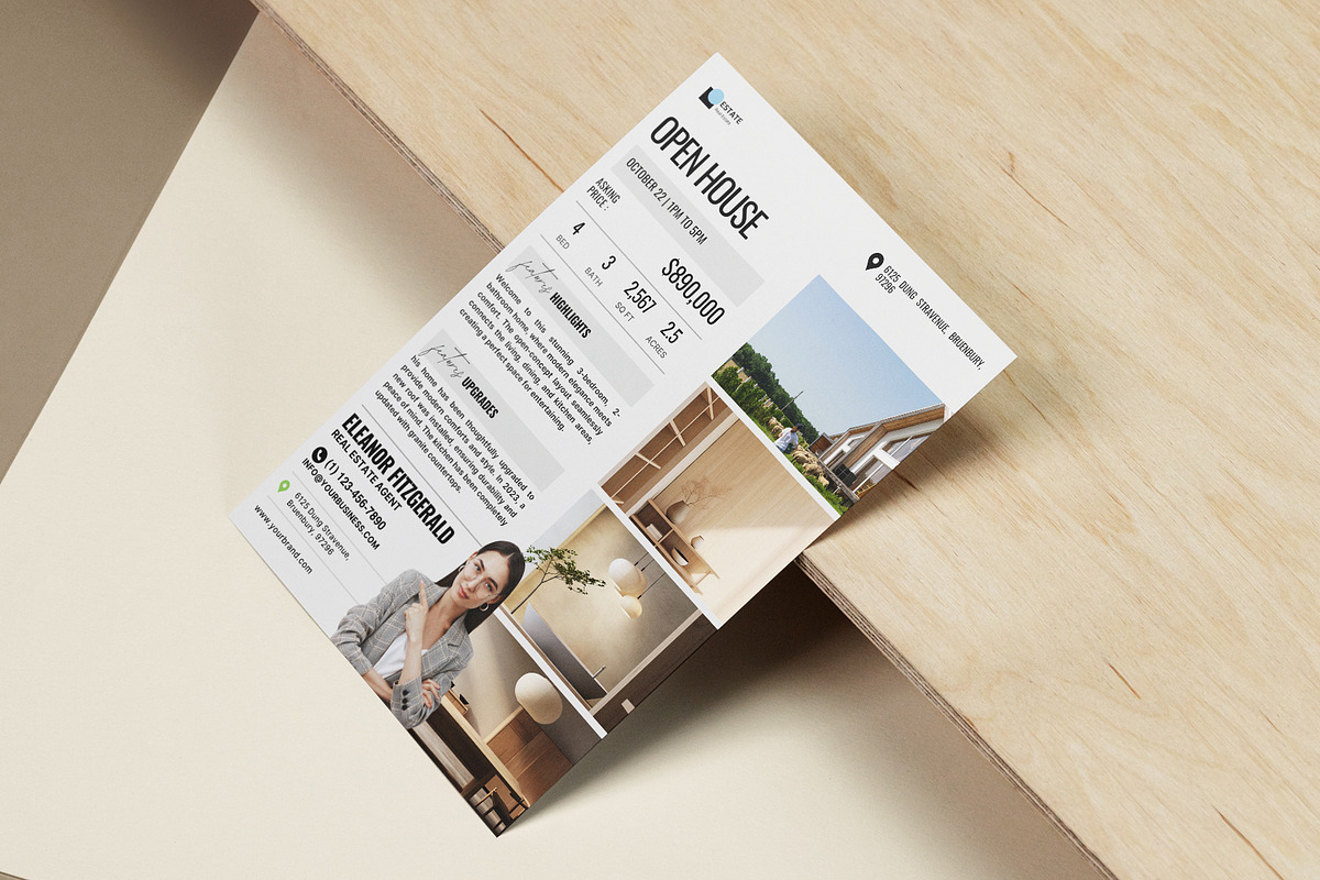 Real Estate Flyer For Marketing, a Flyer Template by Prapti Design (Photo 5 of 10)