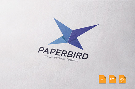 Paper Bird Logo Template