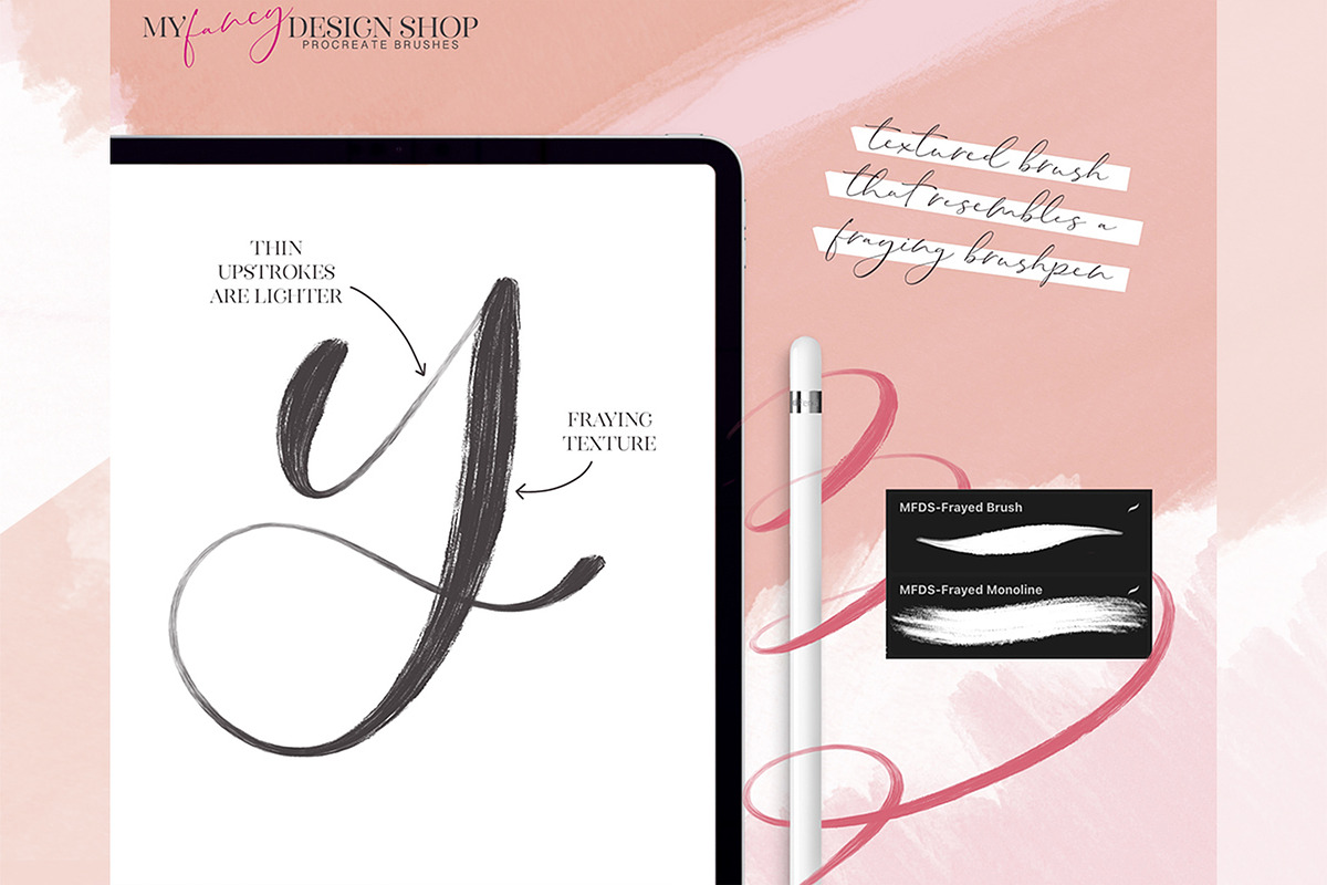 Frayed Texture Procreate Brushes, a Brush Add-On by My Fancy Design Shop (Photo 2 of 11)