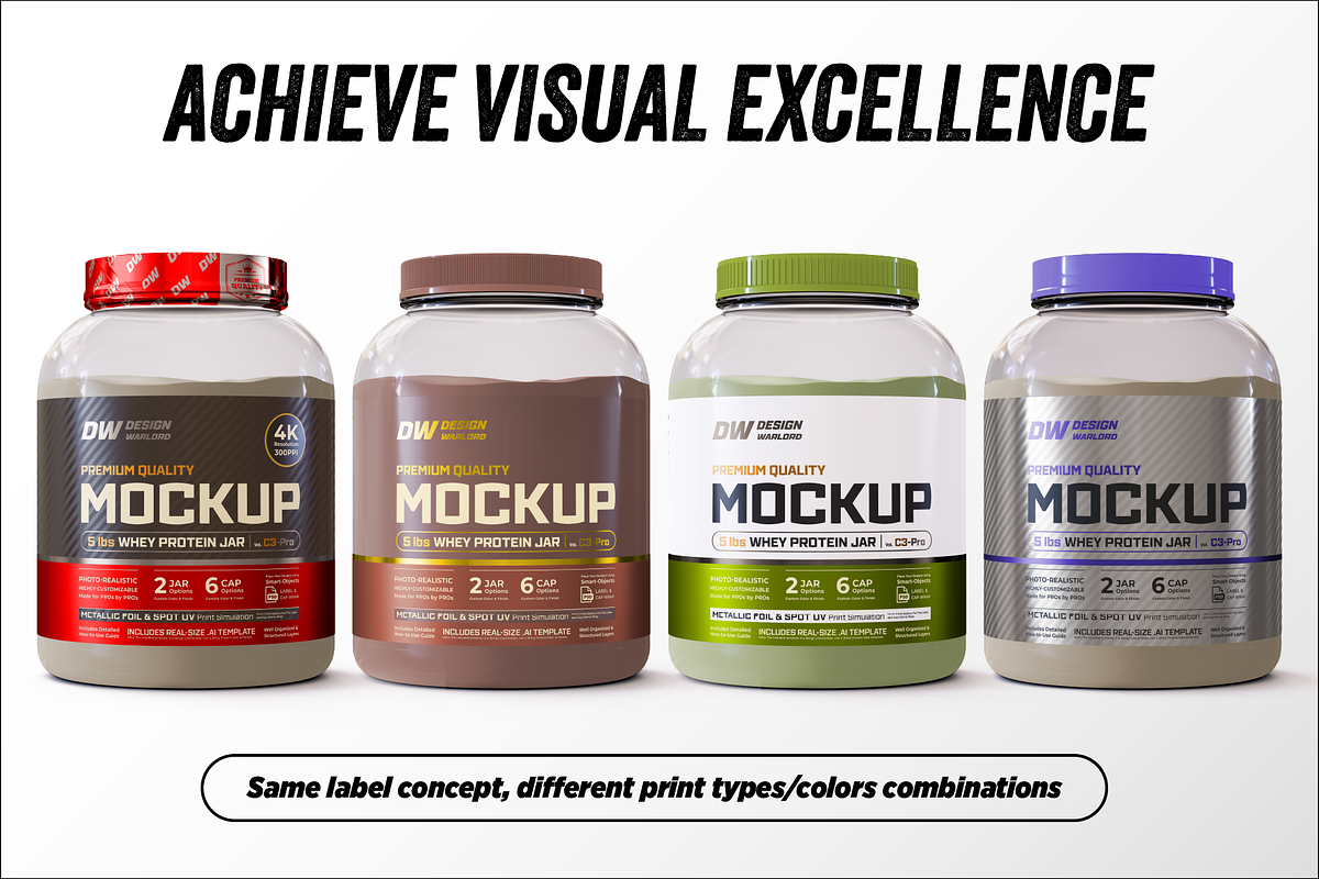 5lb Whey Protein Jar Mockup C3-Pro, a Packaging Mockup by Design Warlord (Photo 9 of 16)