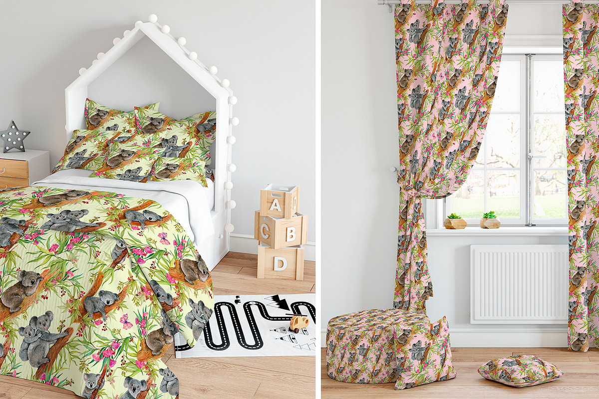 Cute Koalas. Seamless  patterns, a Pattern Graphic by MitrushovaArt (Photo 2 of 10)