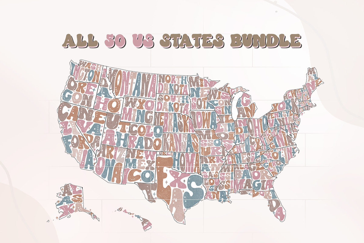 50 US States PNG Sublimation Bundle, an Object Graphic by Mastilo Designs (Photo 2 of 7)
