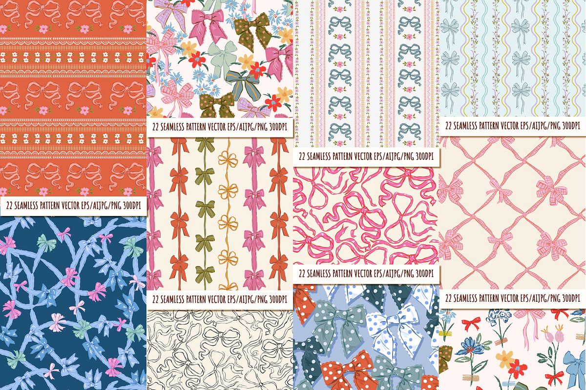 COQUETTISH BOWS, a Pattern Graphic by MSNTY STUDIOX (Photo 5 of 30)