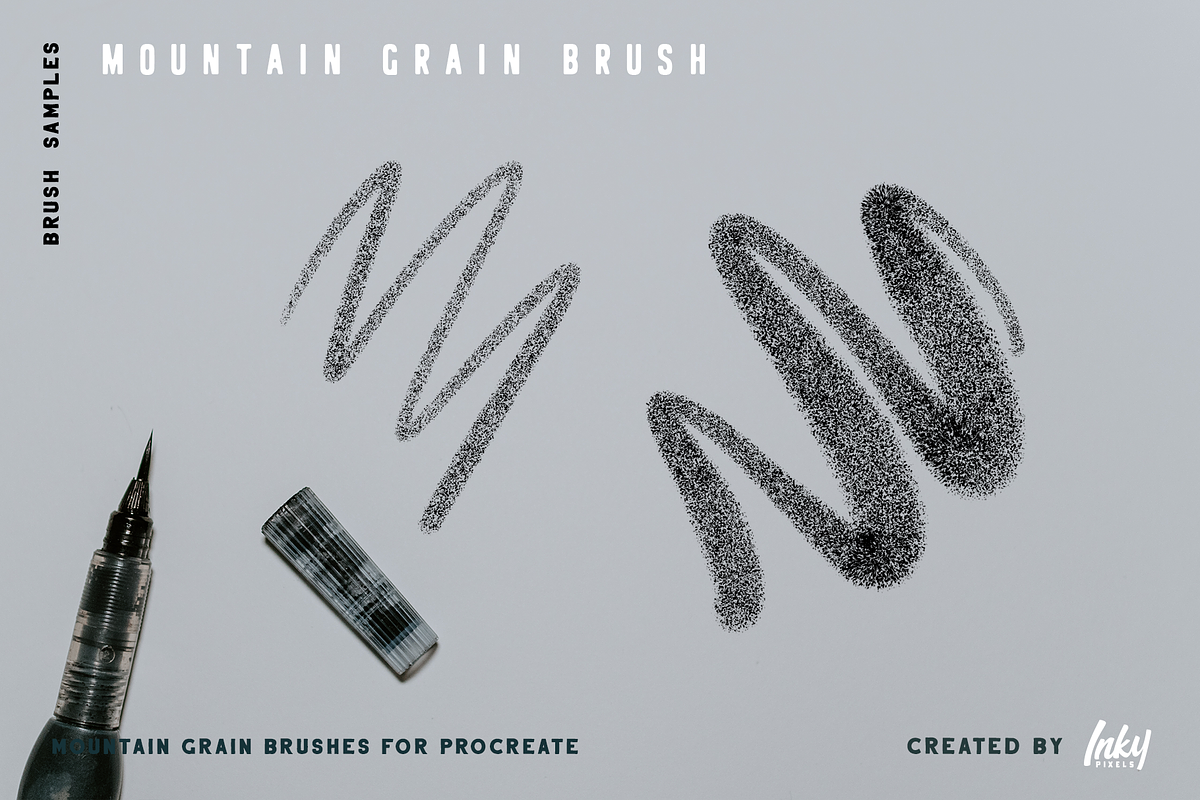 Mountain Grain Lettering Brush Duo, a Brush Add-On by Inky Pixels (Photo 4 of 5)