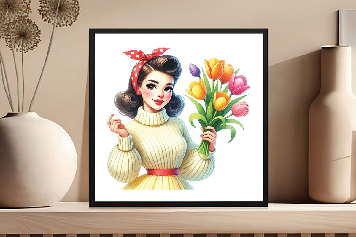 Spring Pin Up Girl Sublimation, an Illustration by DreamCafeArt (Photo 4 of 5)