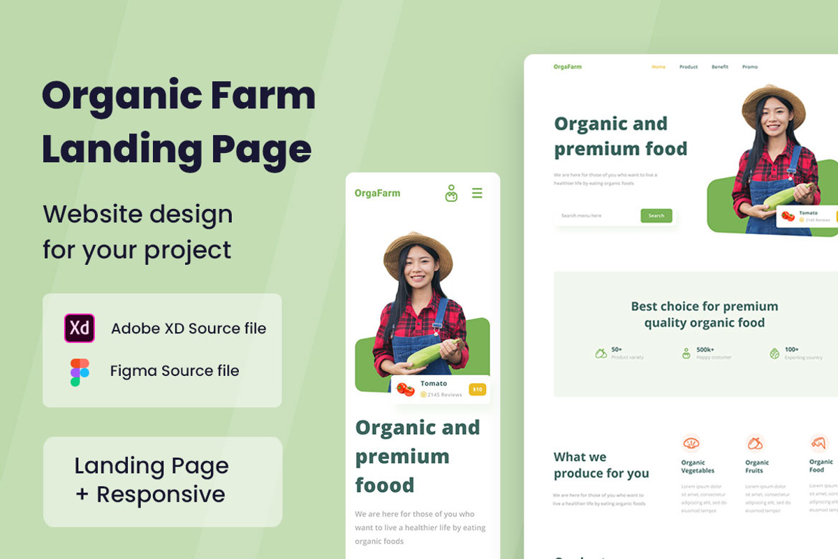 Organic Farm Web Design, a Wireframe Template by INSPR STD (Photo 1 of 6)