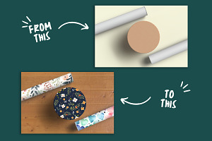 Editable Gift Paper Roll Mockup