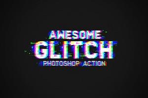 Glitch Photoshop Action, an Action Add-On by designvillage