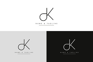 Initial Letters Monogram Logo DK