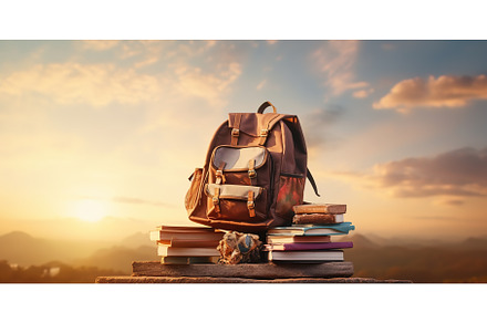 The backpack stands on a tower of, a School & Education Photo by ZinetroN
