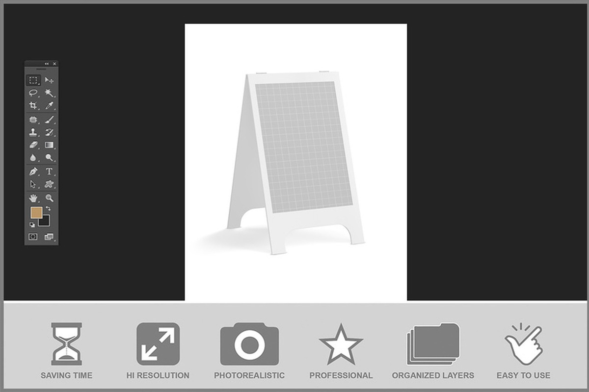 A-board Pavement Sign Ooh Mockup, a Product Mockup by Bruno's Shop (Photo 2 of 3)