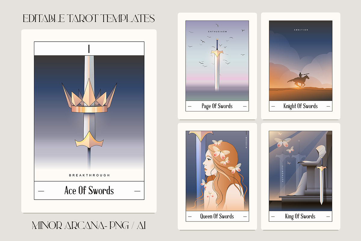 Tarot Card Templates - Minor Arcana, an Illustration by Polar Vectors (Photo 6 of 15)