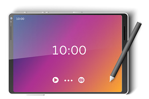 Realistic mockup of black pen tablet, a Technology Illustration by Vectorbuum