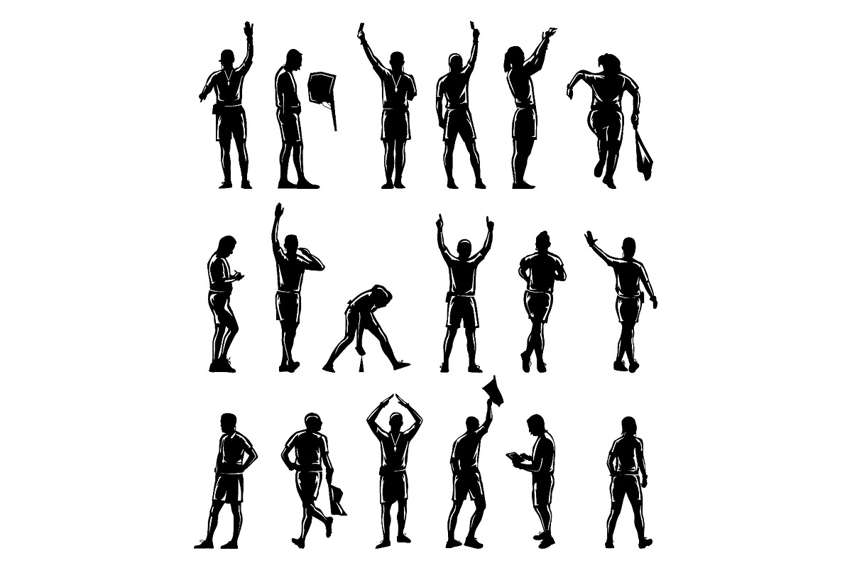 Set of 18soccer referee varied poses, a Sport Illustration by LogosDen (Photo 1 of 3)