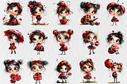 Funny Ladybug Girl Clipart, an Illustration by Rose Art (Thumbnail 2 of 5)