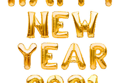Happy New Year 2021 phrase made of