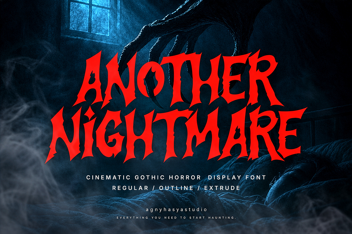 Another Nightmare - Horror Font, a Blackletter Font by agnyhasyastudio (Photo 1 of 16)