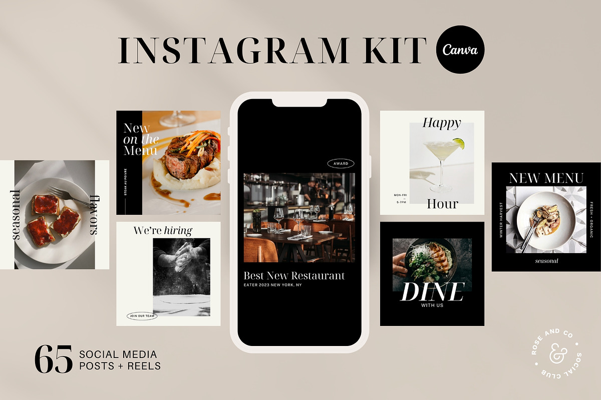 Restaurant Instagram Kit | Canva, a Social Media Template by Rose & Co. (Photo 2 of 7)