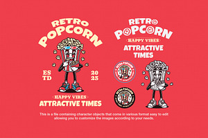 Popcorn Cartoon Character