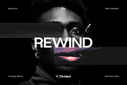 Rewind Glitch Generator (15 Actions), an Action Add-On by Divided.co (Thumbnail 1 of 6)
