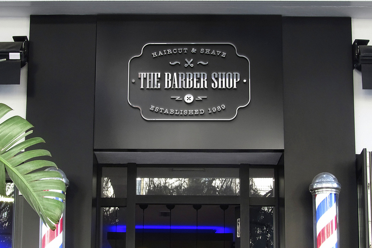 Logo Mockup Barber 3D Sign, an Advertising Mockup by Asylab (Photo 2 of 5)